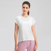Women's Loose Yoga Top | Quick-Dry Breathable Short Sleeve Running Sports Shirt