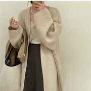 Loose Contrast Stitch Cardigan | Women's Long Sleeve Knit Top