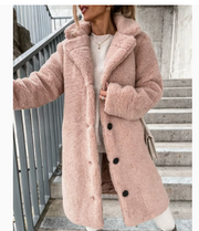 Women's Long-sleeved Lapel Plush Jacket | Cozy Winter Cardigan Top
