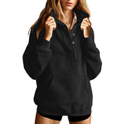 Women's Loose-Fit Solid Color Sweatshirt | Long Sleeve Pullover with Pockets