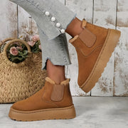 Women's Winter Snow Boots | Flat Thick-Soled Plush Ankle Boots