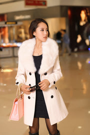 Plus Size Wool Coat | Women's Double-Breasted Winter Jacket