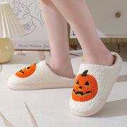 Women's Halloween Pumpkin Slippers | Warm Winter Cartoon House Shoes