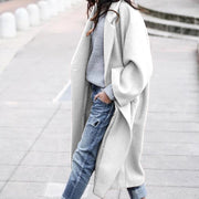 Women's Casual Long Woolen Coat | Single Breasted Lapel Jacket with Pockets