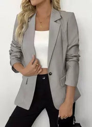 Women's Loose Single-Breasted Solid Color Blazer | Jacket