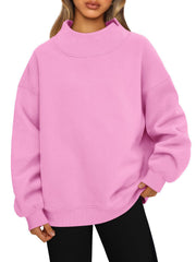 Women's Fleece-Lined High-Neck Sweatshirt | Casual Long Sleeve Pullover