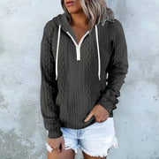 Women's Twist Texture Hoodie Drawstring Sweatshirt | Casual Daily Wear