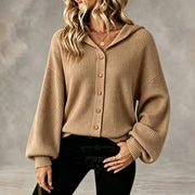 Women's Hooded Knit Cardigan, Button Corduroy Coat – Casual