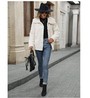Women's Large Lapel Plush Cardigan Coat, Double-Sided Fleece – Winter Casual