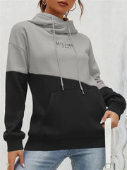 Women's Color Block Hoodie | Drawstring Pullover with Kangaroo Pocket