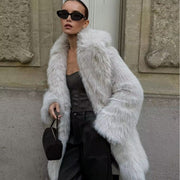 Women's Faux Fur Coat | Thick Warm Long Sleeve Jacket