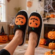Women's Halloween Pumpkin Slippers | Warm Winter Cartoon House Shoes