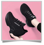 Women's Height Increasing Air Cushion Dad Shoes | Fly Woven Mesh Wedge Sneakers