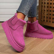 Women's Winter Snow Boots | Flat Thick-Soled Plush Ankle Boots
