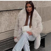 Women's Faux Fur Coat | Thick Warm Long Sleeve Jacket