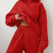Women's Hooded Sweater Two-Piece Tracksuit | Casual Knit Set