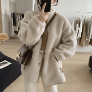 Women's Winter Padded Coat | Lamb Wool Stand Collar Jacket