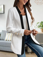 Women's Gold Cufflink Blazer | Color Block Jacket