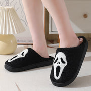 Women's & Men's Halloween Skull Print Slippers | Warm Winter House Shoes
