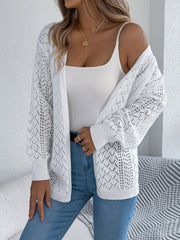 Women's Hollow-Out Lantern Sleeve Cardigan Coat – Casual