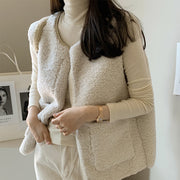 Women's Lamb Wool Vest Jacket | Lightweight Layering Top
