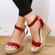 Women's Wedge Straw Woven Ankle-Strap Sandals | Hemp Rope Summer Shoes