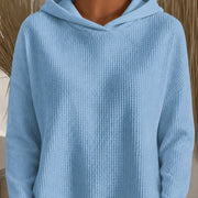 Women's Loose-Fit Solid-Color Hoodie | Long Sleeve Pullover