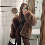 Women's Faux Fur Coat | Thick Warm Long Sleeve Jacket