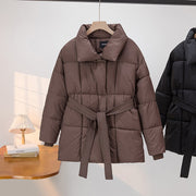 Women's Mid-Length Down Jacket | Loose Fit Winter Coat