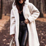 Women's Faux Fur Coat | Warm Hooded Long Teddy Jacket