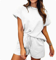 Women's Casual Suit – Plaid Waist-Cinching Top & Shorts Set