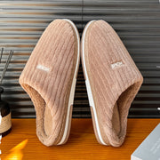 Women's Solid Color Cotton Slippers | Warm Winter House Shoes