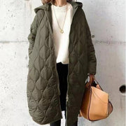 Women's Diamond Lattice Hooded Cotton Coat | Street Style Winter Jacket