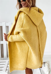 Women's Oversized Bat Sleeve Hooded Cardigan | Loose Knit Sweater