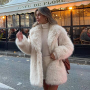 Women's Faux Fur Coat | Thick Warm Long Sleeve Jacket