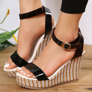 Women's Wedge Straw Woven Ankle-Strap Sandals | Hemp Rope Summer Shoes