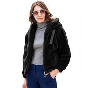 Warm Plush Coat | Women's Hooded Short Winter Jacket