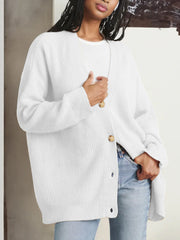 Women's Solid Color Cardigan Sweater | Casual Knit Layering Top