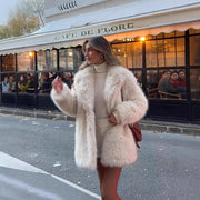 Women's Faux Fur Coat | Thick Warm Long Sleeve Jacket