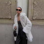 Women's Faux Fur Coat | Thick Warm Long Sleeve Jacket