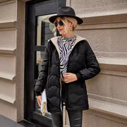 Women's Hooded Slim Fit Fleece Lined Coat | Mid-Length Winter Jacket