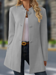 Women's Casual Stand Collar Woolen Coat | Versatile Outerwear