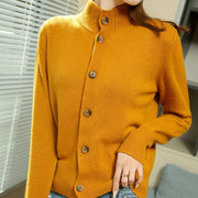 Women's Wool-Blend Knit Cardigan Jacket - Casual