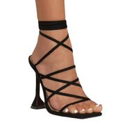 Women's High Heel Twine Grip Sandals | Pointed Toe Street Style