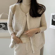 Women's Lamb Wool Vest Jacket | Lightweight Layering Top
