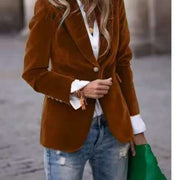 Women's Velvet Lapel Suit Jacket | Slim Single-Breasted Business Blazer