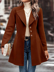 Women's Slim-Fit Woolen Coat | Lapel Winter Outerwear