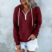 Women's Twist Texture Hoodie Drawstring Sweatshirt | Casual Daily Wear