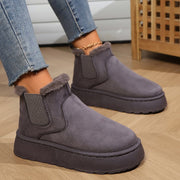 Women's Winter Snow Boots | Flat Thick-Soled Plush Ankle Boots