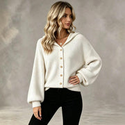 Women's Hooded Knit Cardigan, Button Corduroy Coat – Casual